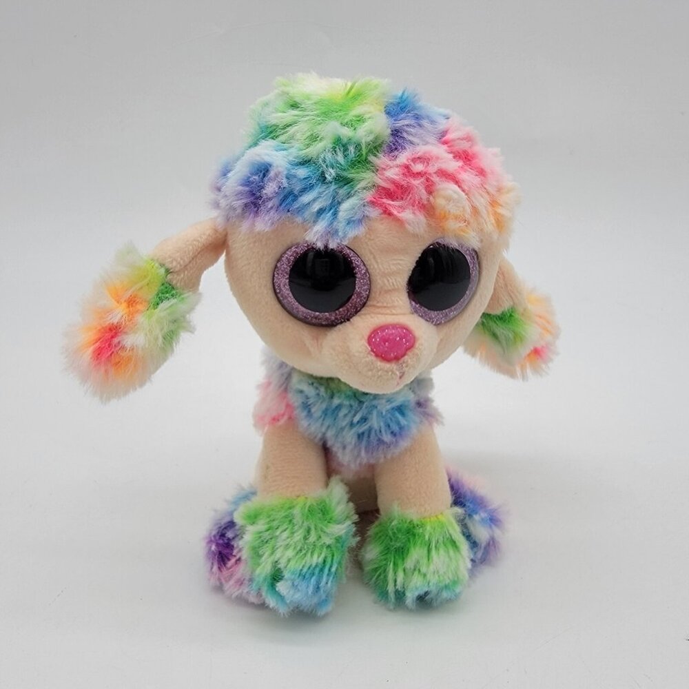Ty Beanie Boos‎ Rainbow the Dog Poodle Stuffed Plush Toy 7"